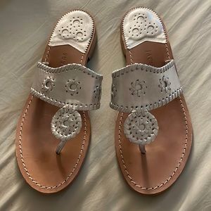 Jack Rogers Silver Hamptons Navajo sandal size 9.5 EUC